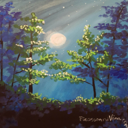 Picture of Painting Party - Moonlit Trees