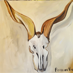 Picture of Painting Party - Ram Skull Inspired by Georgia O'Keefe