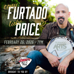 Picture of Banjo and fiddle champs Tony Furtado and Luke Price at the DAC