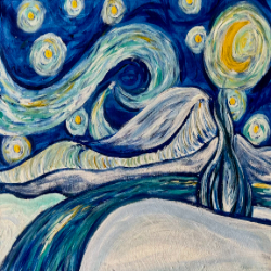 Picture of Painting Party - Snowy Night Over the Animas