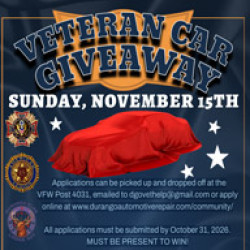 Car Giveaway to a Veteran - Apply Today!
