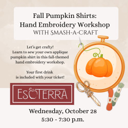 Fall Pumpkin Shirts: Hand Embroidery Workshop